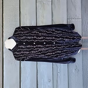 Disney Embroidered Vine Mickey Mouse Velour Top sz 1X Women's Plus